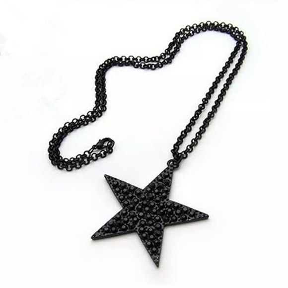 Black Punk Star Necklace - Picture 2 of 2
